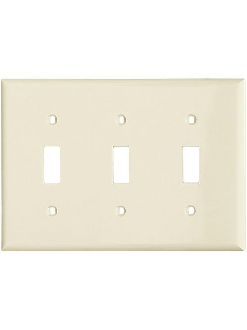 Product image for Mulberry 43073 3-Gang Almond Wrinkle Steel 3-Toggle Switch Wallplate