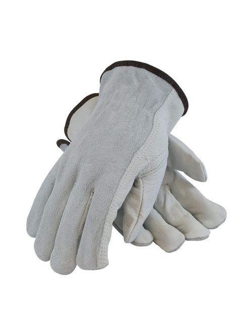Product image for PIP 68-161SB/L Large Top Grain Cowhide Leather Driver Keystone Thumb Slip-On Cuff Protective Gloves