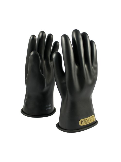 Product image for PIP 150-00-11/9 NOVAX® Rubber Electrical Insulating Gloves, Class 00, 11", Straight Cuff, Black - Size 9