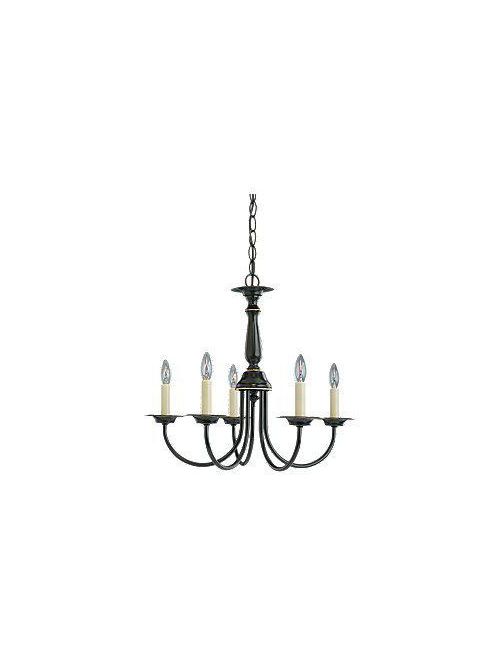 Product image for Sea Gull Lighting 3916-782 5-Lamp 60 W 120 Volt Heirloom Bronze Candelabra Torpedo Chandelier