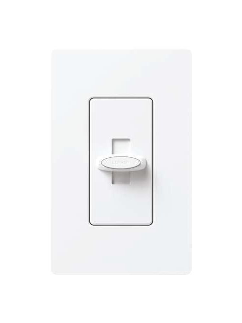 Product image for Lutron Electronics OS-10P-D-CP-WH 1000 W White 1-Pole Incandescent/Halogen Slide Dimmer