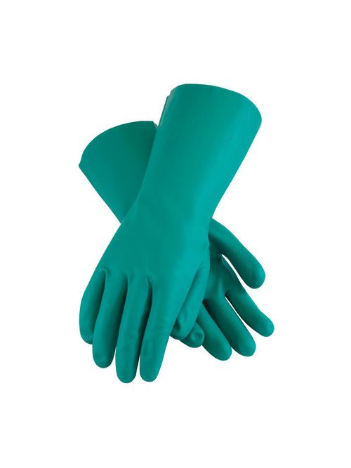 Product image for PIP 50-N160G/XL Extra Large Green Nitrile Polymer Unsupported Raised Diamond Grip Straight Cuff Protective Gloves
