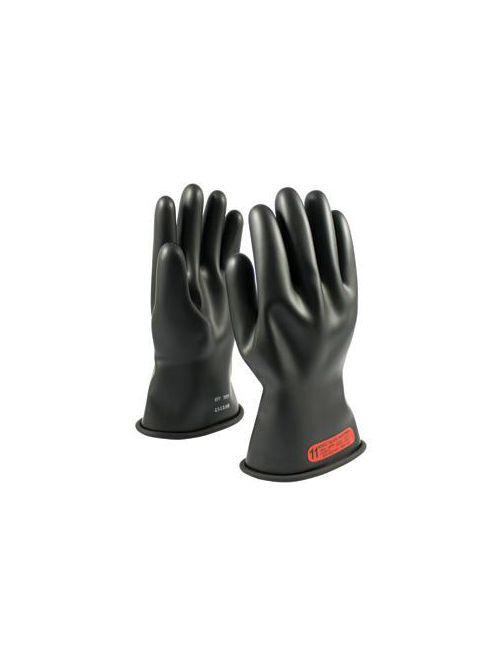 Product image for PIP 150-0-11/9 NOVAX® Rubber Electrical Insulating Gloves, Class 0, 11", Straight Cuff, Black - Size 9