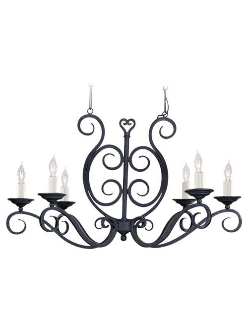 Product image for Sea Gull Lighting 3108-07 6-Lamp 60 W 120 Volt Weathered Iron Steel Medium A19 Chandelier