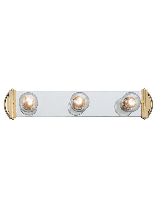 Product image for Sea Gull Lighting 4789-70 3-Lamp 100 W 120 Volt Polished Brass/Chrome Plated Medium G25 Wall/Bath Mount Light Fixture