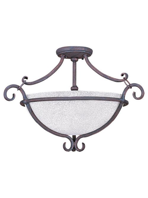 Product image for Sea Gull Lighting 7541-08 3-Lamp 100 W 120 Volt Textured Rust Patina Medium A19 Close-to-Ceiling Light Fixture