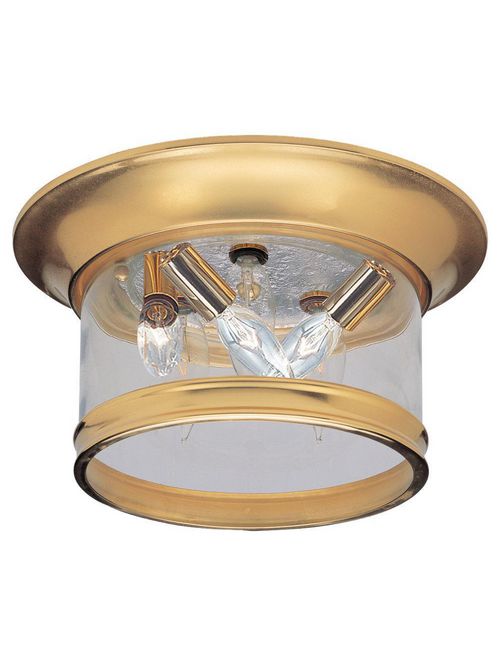 Product image for Sea Gull Lighting 88070-02 3-Lamp 40 W 120 Volt Polished Brass Candelabra Torpedo Wall Lantern