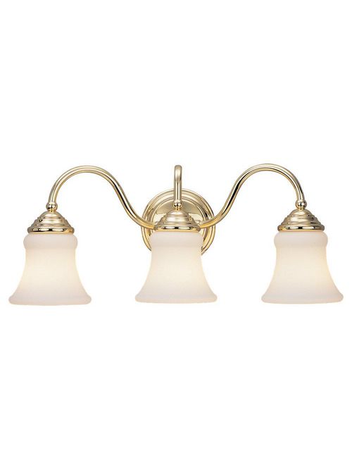 Product image for Sea Gull Lighting 40022-02 3-Lamp 100 W 120 Volt Polished Brass Medium A19 Wall/Bath Mount Light Fixture