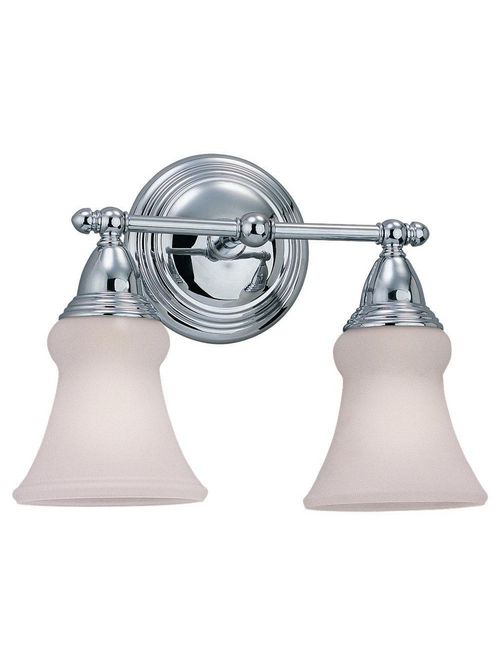 Product image for Sea Gull Lighting 40024-05 2-Lamp 100 W 120 Volt Chrome Plated Medium A19 Wall/Bath Mount Light Fixture