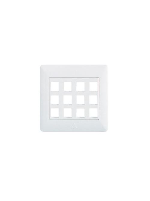 Product image for Pass & Seymour 364305-01 12-Port White Snap-In Data Communication Wallplate