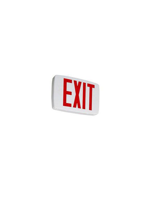 Product image for Lithonia Lighting QMSW3R120277 120/277 Volt White Red Letter Thermoplastic Exit Sign