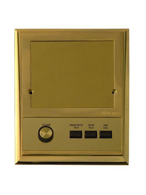 Product image for Broan ISA319PB 6-1/4 x 8-3/16 x 1-7/8 x 5 Inch Polished Brass Outdoor Speaker with Control