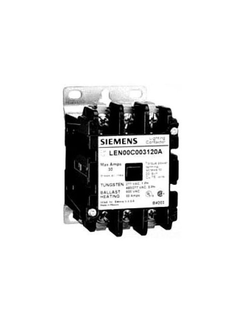 Product image for Siemens LEN02B006120A 120 VAC 20 Amp 6-Pole 6NO NEMA 3/3R/12 Electrically Held Lighting Contactor
