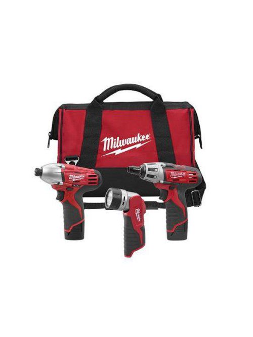Product image for Milwaukee 2490-23 12 Volt Driver Drill and Impact Combo Kit