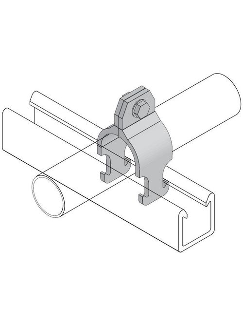 Product image for Allied Moulded Products PCR-100 P-Strut 1 Inch Rigid Pipe Clamp