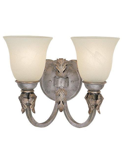 Product image for Sea Gull Lighting 4022-61 2-Lamp 100 W 120 Volt Silver Patina Medium A19 Wall/Bath Mount Light Fixture