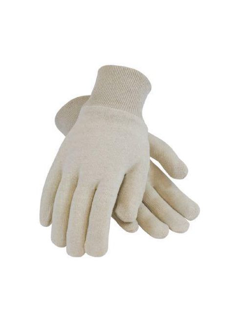 Product image for PIP 95-606 Natural Medium Weight Cotton Fabric and Knit Wrist Jersey Gloves