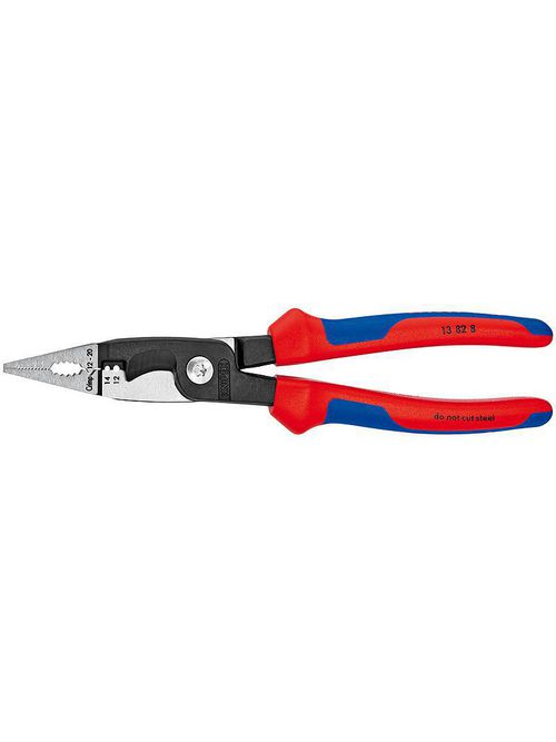 Product image for KNIPEX 13-82-8SBA ELECTRICAL INSTALLATION PLIERS AWG 12 14 COMFORT GRIP HANDLES
