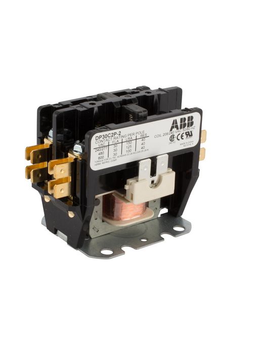 ABB DP30C2P-2 2-Pole 30 Amp 240/208 VAC De?nite Purpose Contactor ABB DP30C2P-2 2-Pole 30 Amp 240/208 VAC De?nite Purpose Contactor