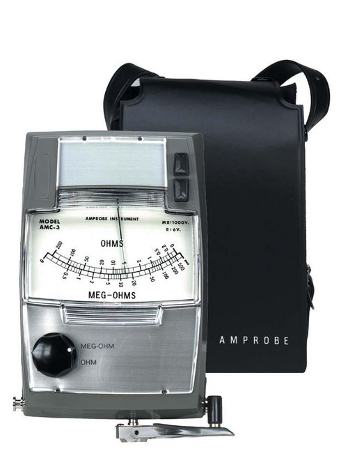 Product image for Fluke Electronics AMC-3 1000 VDC Hand Cranked Insulation Tester