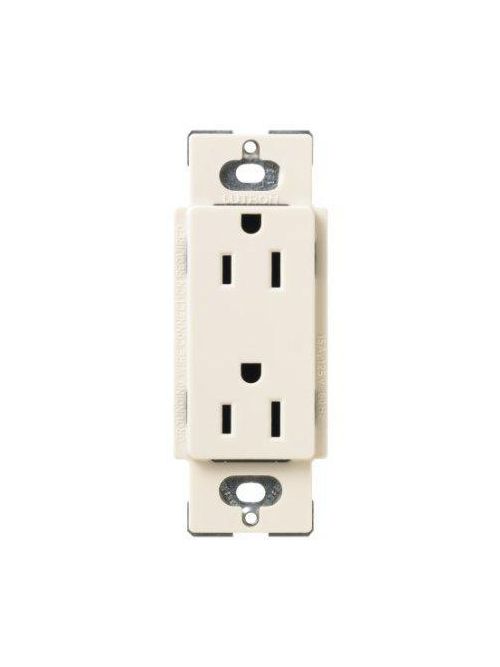 Product image for Lutron Electronics SCR-15H-ES 15 Amp 125 VAC 2-Pole 3-Wire NEMA 5-15R Eggshell Duplex Receptacle