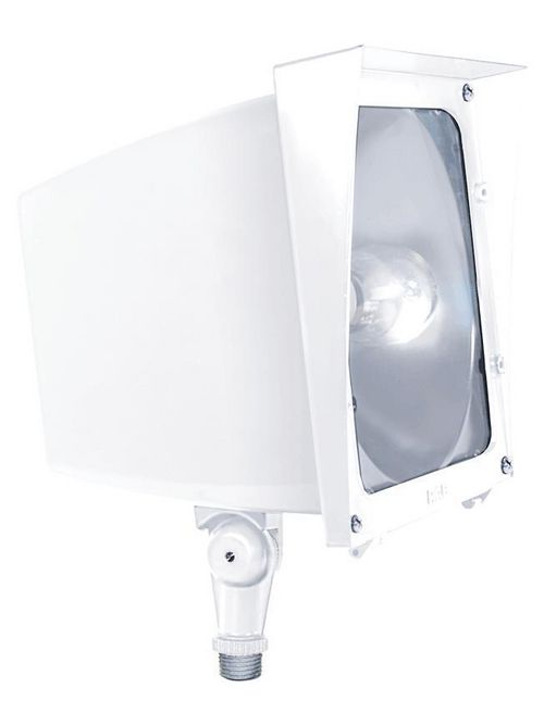 Product image for RAB EZHH100QTW/PC 100 W 120 Volt 9 x 9 x 8-3/4 Inch White Die-Cast Aluminum HID Floodlight Fixture