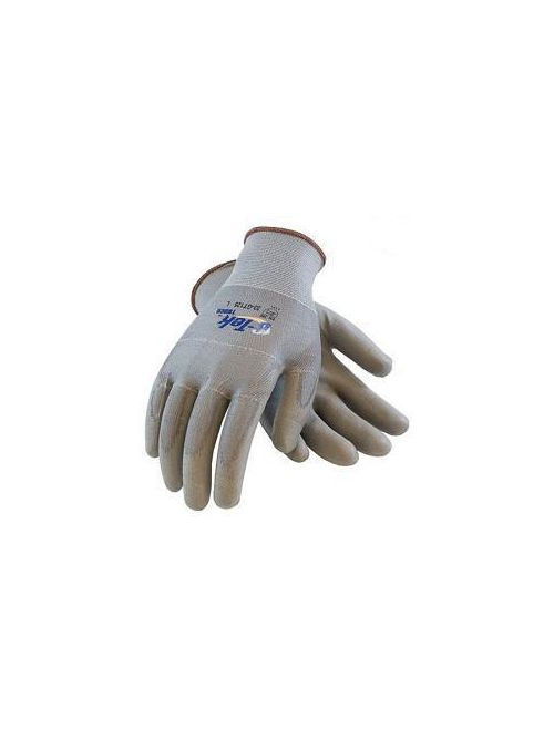 Product image for PIP 33-GT125/L Large Gray Polyurethane Palm and Fingertip Coated Knit Protective Gloves