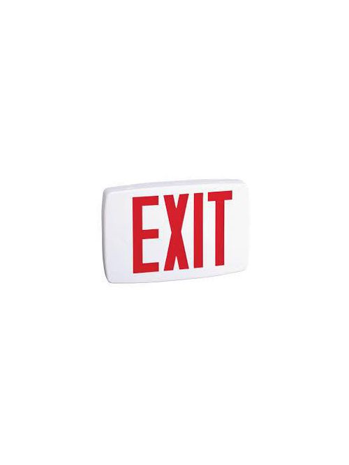 Product image for Lithonia Lighting BWE-R-EL-N-M6 Red Letter White Thermoplastic Single Stencil Face Emergency LED Exit Sign