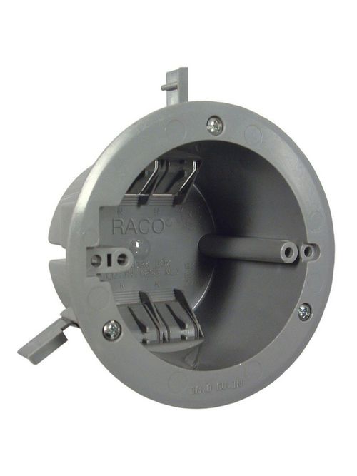 RACO 7122 3-1/2 x 2-13/16 Inch 18 In PVC Round Cable Ceiling Box RACO 7122 3-1/2 x 2-13/16 Inch 18 In PVC Round Cable Ceiling Box