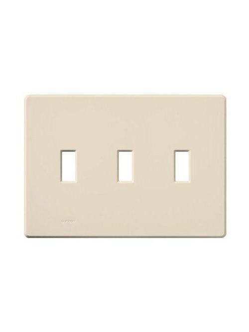 Product image for Lutron Electronics FW-3-LA 3-Gang Light Almond Screwless Wallplate