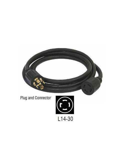 Product image for Generac 6327 10 Foot 7500 W 30 Amp NEMA L14-30 Portable Generator Power Cord