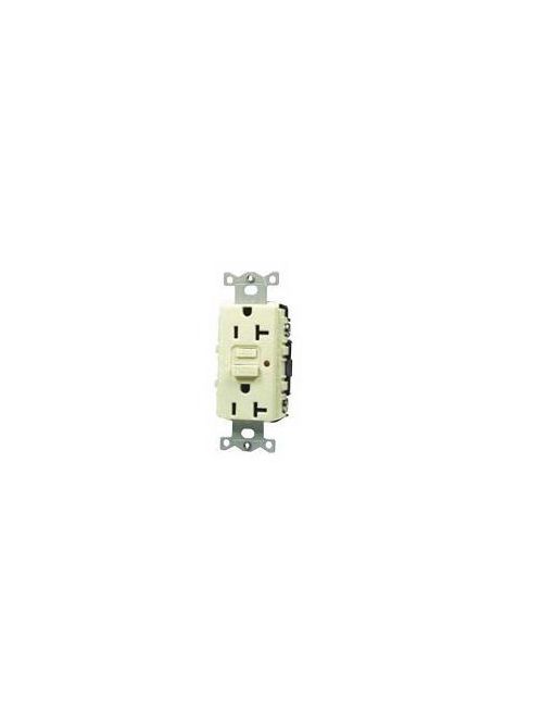Product image for Hubbell Wiring Devices GFR5352IL 20 Amp 125 Volt 2-Pole 3-Wire NEMA 5-20R Ivory Duplex GFCI Receptacle with LED Indicator