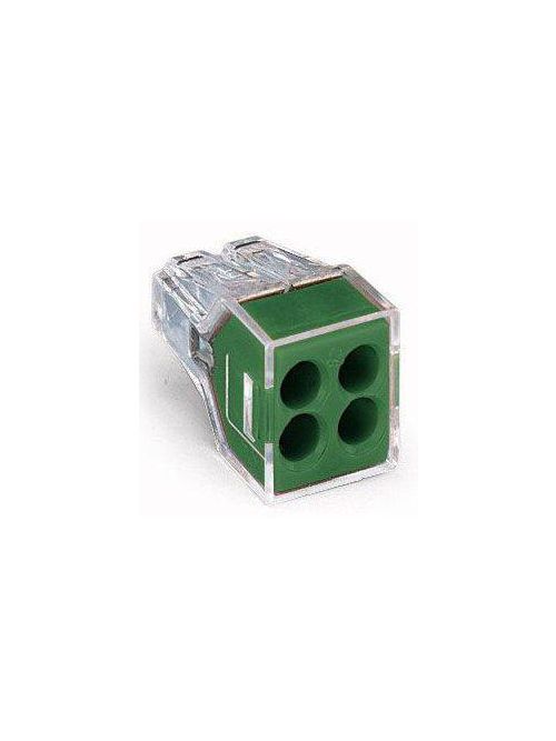 Product image for WAGO 773114 Pushwire 4-Conductor 4-Wire Wall-Nuts Green Connector