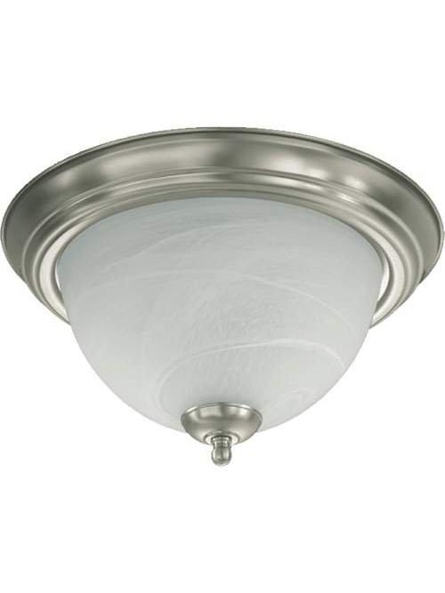 Product image for Quorum International 3066-11-65 11.5 x 6 Inch 2-Lamp 60 W Medium Base Satin Nickel Ceiling Light Fixture