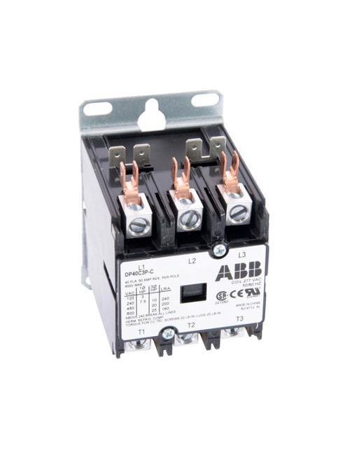 ABB DP40C3P-C 3-Pole 40 Amp 277 VAC Definite Purpose Contactor ABB DP40C3P-C 3-Pole 40 Amp 277 VAC Definite Purpose Contactor