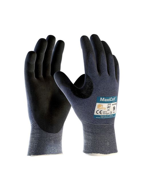 Product image for PIP 44-3745/XXL 2XL Cut 3 Non Touch Screen Compatible Black Nitrile Micro Foam Palm and Fingertip Coated Knit Protective Gloves