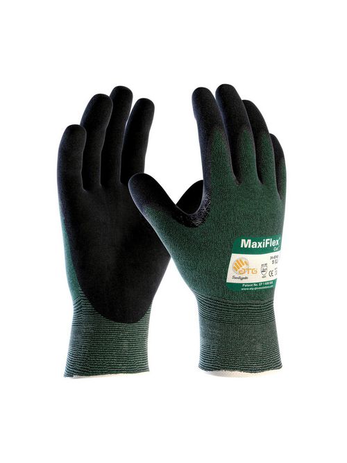 Product image for PIP 34-8743/XS Extra Small Black Nitrile Micro Foam Palm and Fingertip Coated Knit Protective Gloves