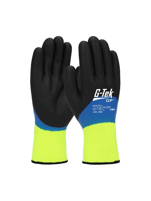 Product image for PIP 41-1415/M HI-VIS SEAMLESS KNIT DOUBLE DIPPED NYLON GLOVES