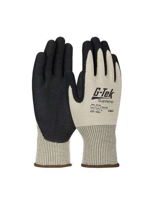 Product image for PIP 15-210/L G-TEK SUPRENE TAN 13G NANO SHELL NITRILE MICROSURFACE GRIP A4