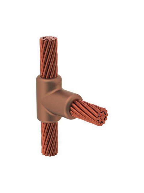 Product image for Erico XLTCR2Q2QS 4/0 AWG Horizontal Tee Cable to Cable Mold