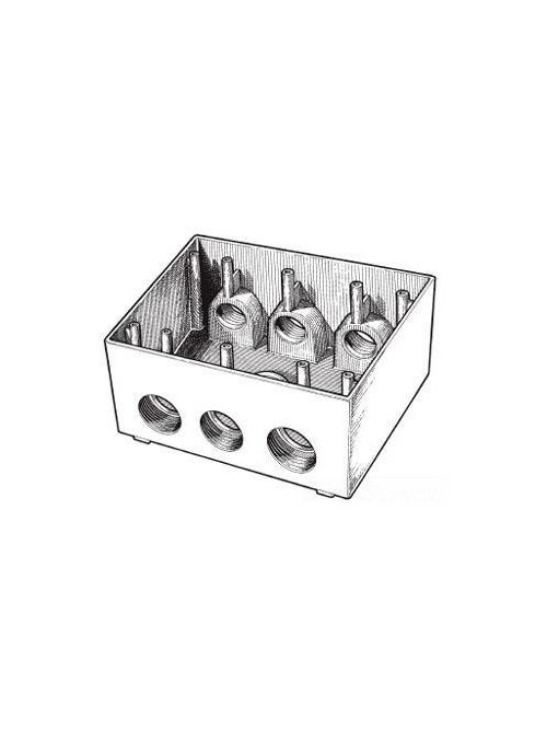 Product image for Mulberry 30601 3-Gang Weatherproof Deep Box, Detachable Lugs, (7) 3/4" Hubs, 2.625" Deep, Die-Cast Aluminum, 59.8cu.in, Gray