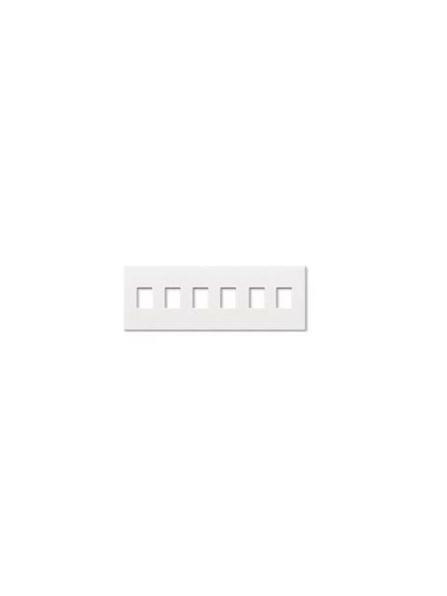 Product image for Lutron Electronics NT-SSSSSS-NFB-WH 6-Gang Matte White Standard 6-Dimmer or Switch Non-Fins Broken Wallplate