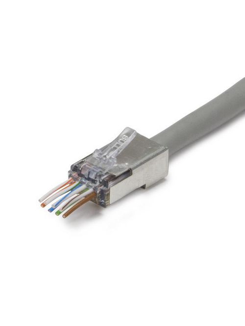 Product image for PLAT 100024C EZEX44 SHIELDED RJ45 INTERNAL GROUND CONNECTOR 25/CLAMSHELL