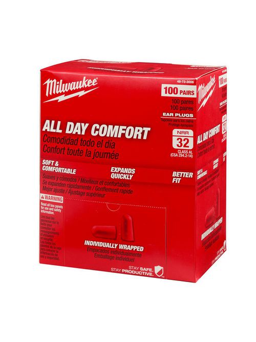MILWAUKEE 48-73-3006 DISPOSABLEEARPLUGS 100 PK MILWAUKEE 48-73-3006 DISPOSABLEEARPLUGS 100 PK