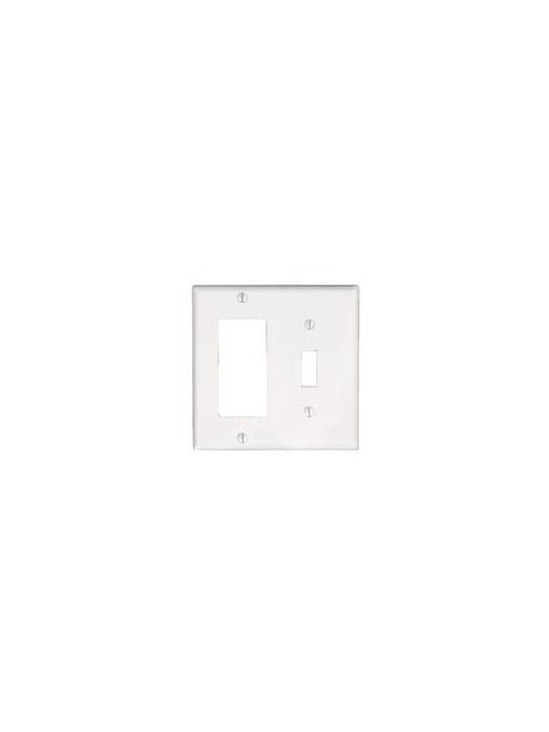 Leviton 80405-W 4.56 x 0.22 x 4.5 Inch 2-Gang Smooth White Thermoset Device Mount Standard Combination Wallplate Leviton 80405-W 4.56 x 0.22 x 4.5 Inch 2-Gang Smooth White Thermoset Device Mount Standard Combination Wallplate