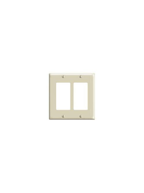 Leviton 80409-I 4.56 x 0.22 x 4.5 Inch 2-Gang Smooth Ivory Thermoset Device Mount Standard Receptacle Wallplate Leviton 80409-I 4.56 x 0.22 x 4.5 Inch 2-Gang Smooth Ivory Thermoset Device Mount Standard Receptacle Wallplate