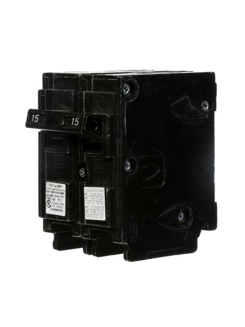 Siemens Industry Q215 2-Pole 15 Amp 120/240 VAC 10 kA Circuit Breaker Siemens Industry Q215 2-Pole 15 Amp 120/240 VAC 10 kA Circuit Breaker