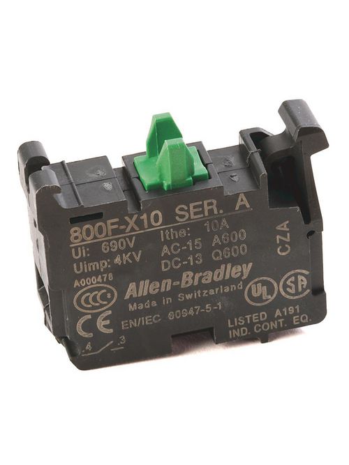 Allen Bradley 800F-X10-BP 22 mm Push Button Contact Block Allen Bradley 800F-X10-BP 22 mm Push Button Contact Block