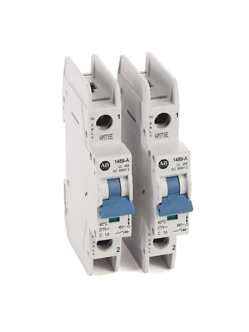 Product image for Allen-Bradley 1489-A1C005 1-Pole 0.5 Amp 277 VAC 48 VDC Thermal Magnetic Miniature Circuit Breaker