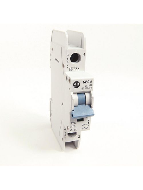 Product image for Allen-Bradley 1489-A1C030 1-Pole 3 Amp 415 VAC 48 VDC Standard AC Miniature Circuit Breaker